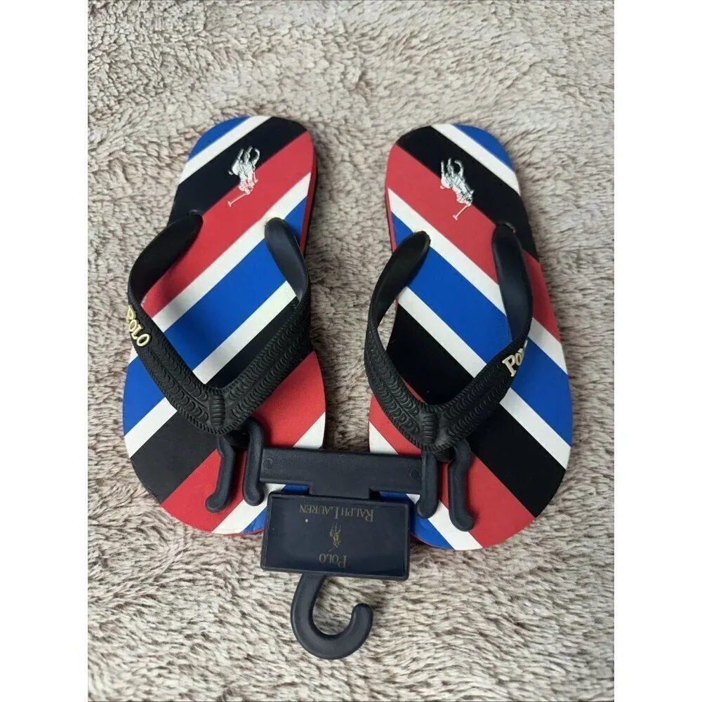 Polo Ralph Lauren Kids Flip Flops Black Size 1 Sandal